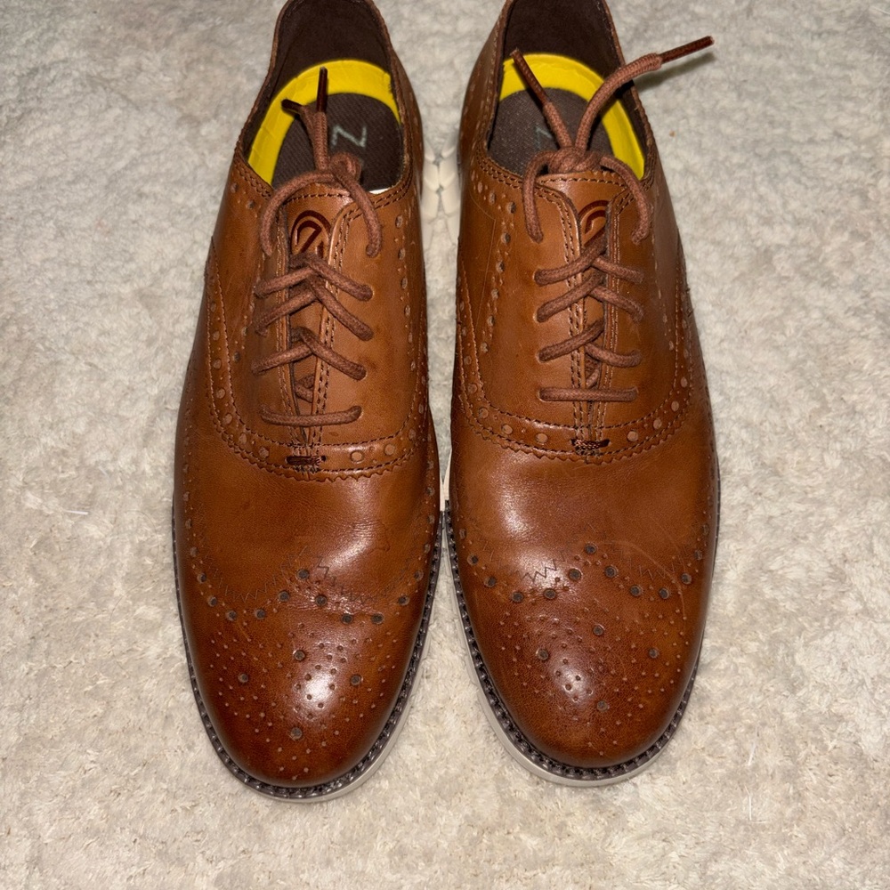Cole Haan ZeroGrand Men's Brown Leather Oxfords Dress Shoes Size 7.5
